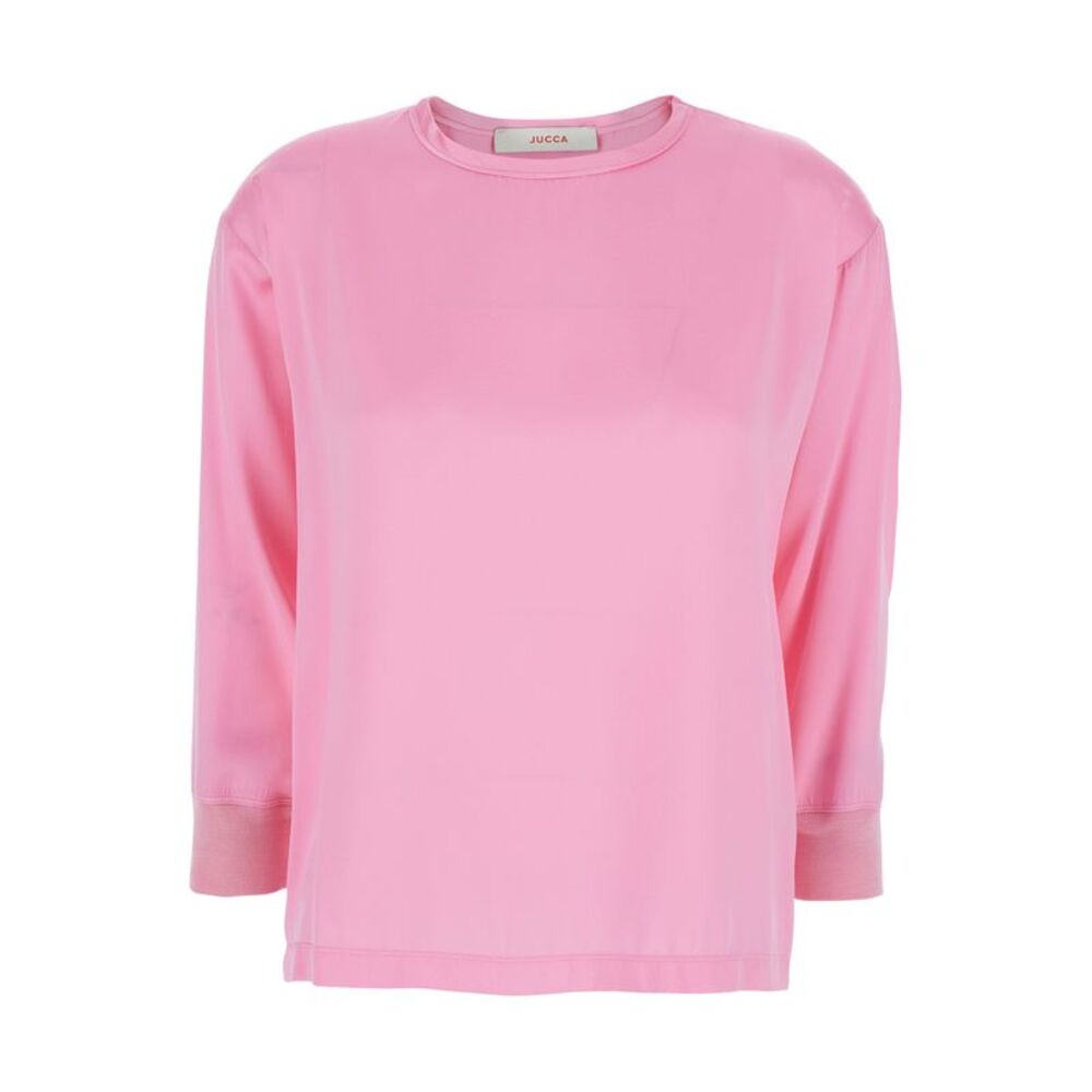 Jucca Women Pink Blouse With Long Sleeves And Round Neck In Fabric For Women